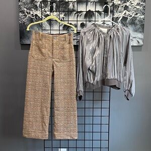 Colette tweed trousers with silver jacket